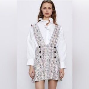 Super Cute Tweed Pinafore Dress